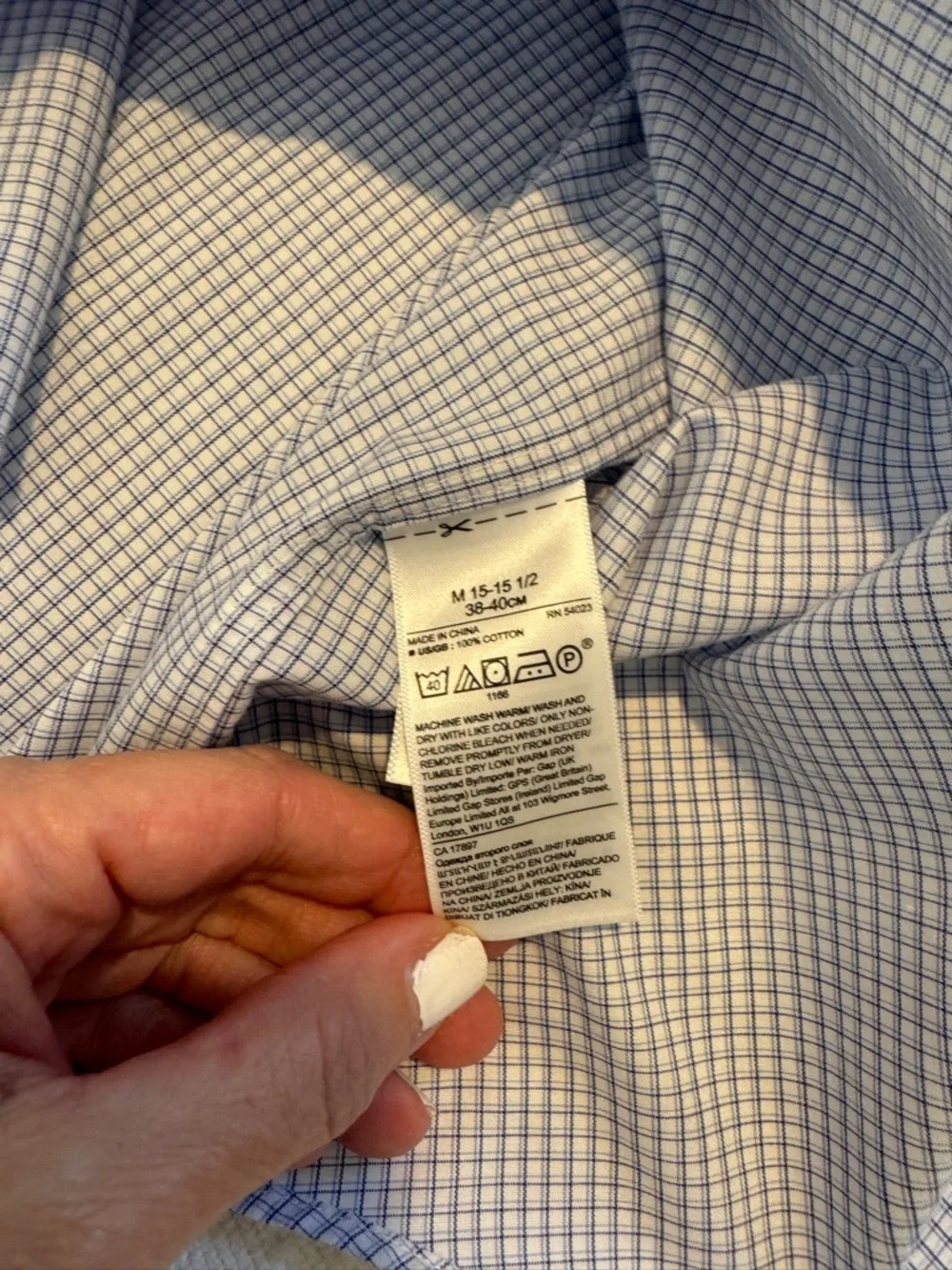Banana Republic Light Blue Micro-Check Dress Shirt Size Medium